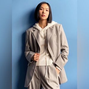 Aritzia Babaton Agency Wool Blazer, Grey, Size XS